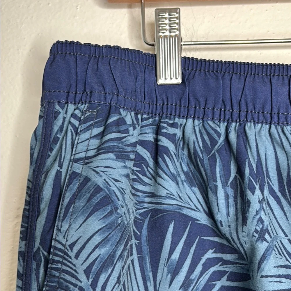 Fair Harbor Blue Palm Print Lined Swim Trunks Size 3X EUC